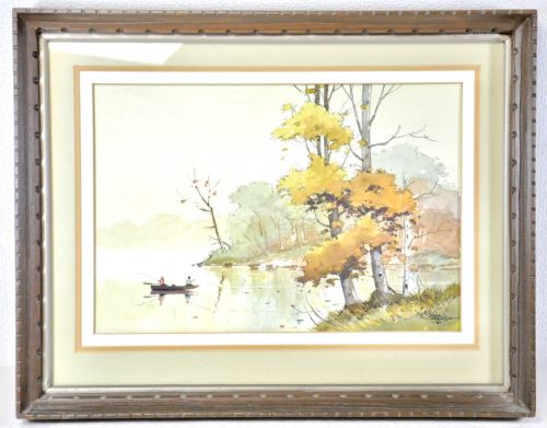 Sold out! USA D. Omer Seamon work true work lithograph framed item No. 4 size American famous painter's watercolor lithograph estate sale IJS
