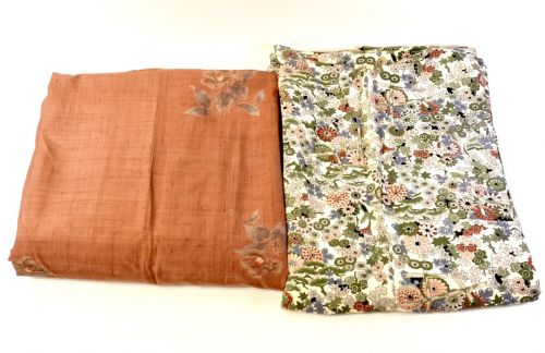 Showa Retro Taste old cloth Kimono 2 piece set Creative handmade fabric Remake Antique Dirt stains but good old Showa period IHK