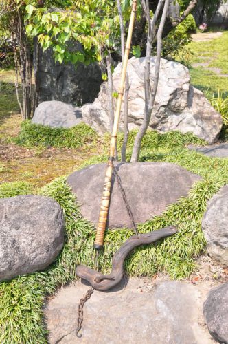 Sold out! Period item Jizai hook Natural material Madake bamboo and driftwood Taste old folk tools from the Meiji period! Estate Sale! (IKT)