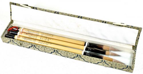 Sold out! Chinese Antique Chinese Antique Calligraphy Tool Fukurokuju Brush Set of 3 Unused Deadstock Estate Sale NMN