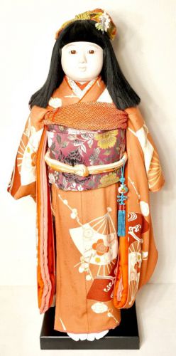 Taisho-Early Showa period Checkered doll Height 93 cm Girl wearing a tasteful old cloth Estate sale NNM