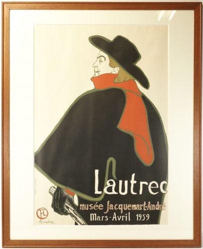 1959 Toulouse Lautrec "Aristide Brillouin in Cabaret" Lithograph poster Mourlot Studio No. 15 Height 85 cm YKT