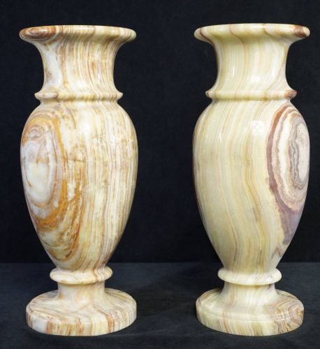 Sold out! Showa Vintage Showa Retro Rare Figurine Striped Agate vs. Decorative Vase Luxury Figurine Symmetrical Arrangement vs. Type Great Height 38cm TMS