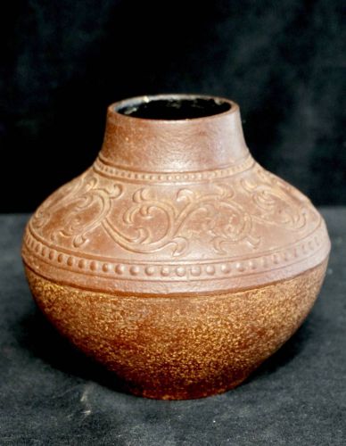 Sold out! Showa vintage Nambu ironware, arabesque design iron pot, rust-colored flower vase, tea utensils Estate sale! TNT