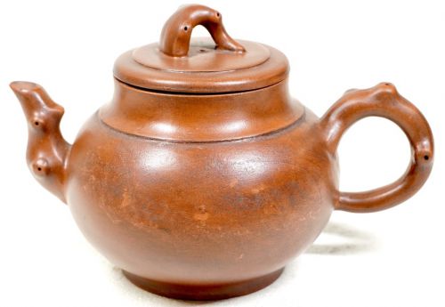 50% off! Chinese antiques Chinese antiques Tang goods Yixing purple sand pot Tea pot Red mud teapot Sencha utensil Inscription Diameter 18cm Collector's collection! KNA