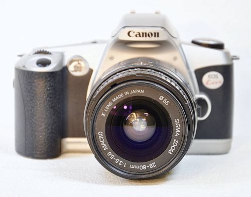 売り切り特価!　Canon EOS kiss 一眼レフフィルムカメラ レンズ:28-80mm 1:3.5-5.6 MACRO SIGMA ZOOM　エステートセール！　SKA