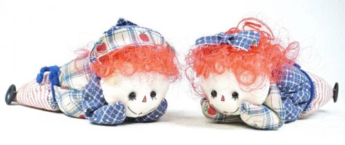売り切り!　アメリカンアンティークドール　 ハンドメイド　寝そべる双子の人形 手作りの温もり溢れる米国製の人形　エステートセール FAB
