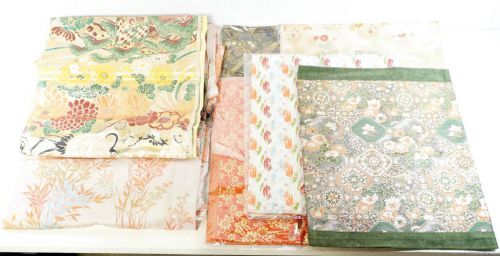 Sold out! Old cloth Kimono Obi There is an unopened luncheon mat Remake material For creation 10-piece set * There are some stains FAB