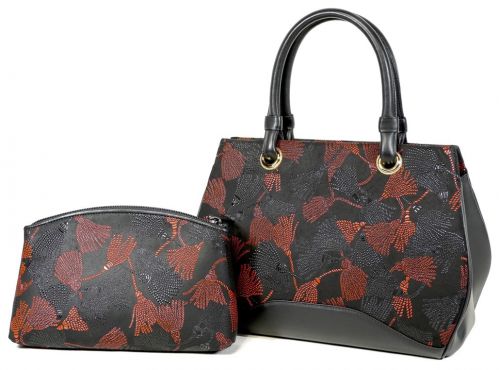 50% off! Showa Vintage Indenya Sokokubomon Handbag/Pouch Set Condition Superb Item Width 30cm Height 35cm Estate Sale ISM
