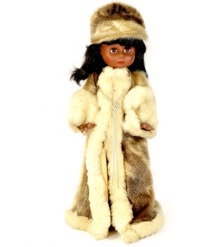 vintage Canada made Eskimo doll Reliable toys sleep eye soft vinyl width 20cm height 42cm estate sale FYO