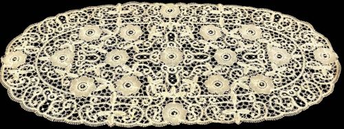 Vintage antique lace bobbin lace handmade table center width 79cm depth 38cm delicate and beautiful SHM