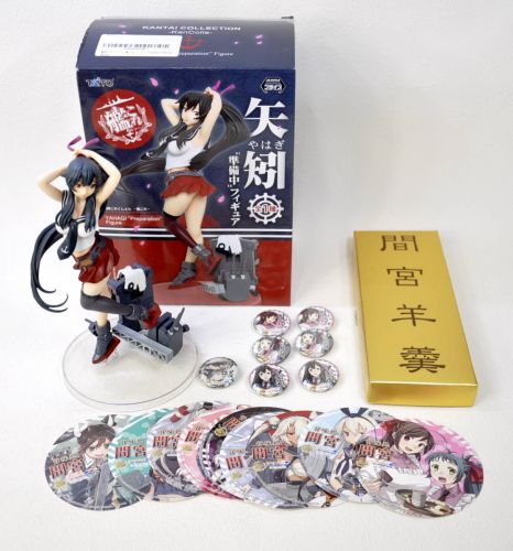 Sold Out! KanColle Kandokoro Mamiya Set (Yahagi "Preparing" Figure/7 Can Badges/Empty Box of Mamiya Yokan/10 Coasters) Estate Sale! IEI