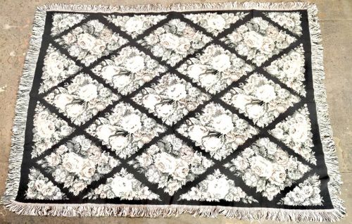 Sold Out! Vintage Rose Pattern Cotton Blanket Coverlet Bed, Sofa Cover 120cm×160cm Estate Sale FAB