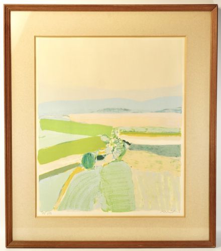 ロジェ・ミュール 「プロバンスの春」 フランス画家 真作 リトグラフ 38/150 風景画 12号サイズ 絵画 アート 版元証明ステッカーあり