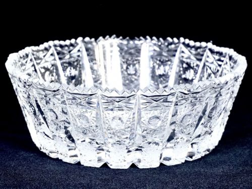 30% OFF Vintage Czechoslovakia Bohemia Crystal Glass Hand Cut Bowl Small Bowl Diameter 14cm Fine hand cut is a wonderful gem AYS
