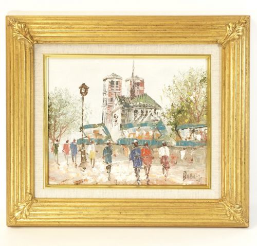 European vintage oil painting landscape painting No. 3 size painting art signature product framed product width 40 cm height 34 cm estate sale FYO