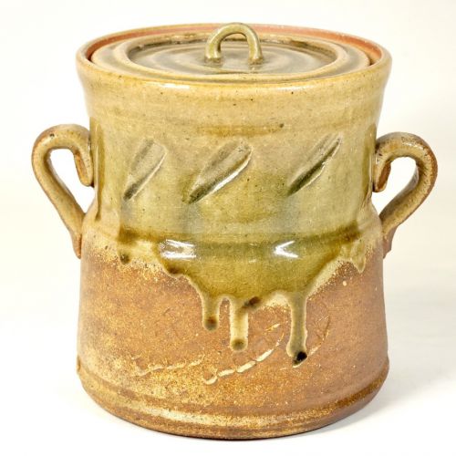 Showa vintage Shigaraki ware Nishio Koshu-zukuri Water finger Tea utensils Vidro glaze with ears A masterpiece by Mr. Nishio, a potter who is very popular with tea masters! NNM