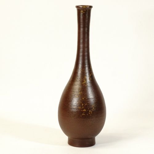 Bizen Ware Toshoen Kimura Tohozo Crane Neck Vase Flower Vase Tea Utensils Diameter 9cm Height 26cm Estate Sale YKT
