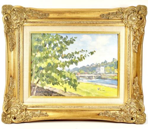 50% OFF Toshie Yoshida Landscape Painting Riverbed Landscape Painting Size 4 Painting Art Framed Product (No Front Glass) Width 50cm Height 41cm Issuikai Nitten Selected HYK