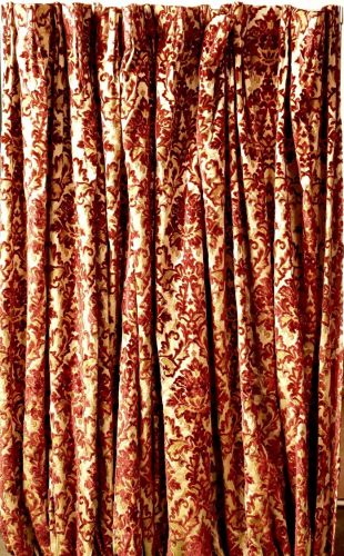 Vintage fabric Kinkazan weave Damask pattern Highest grade order curtain Cut pile fabric Double folds W382cm×H216cm Double doors 2 and a half IJS
