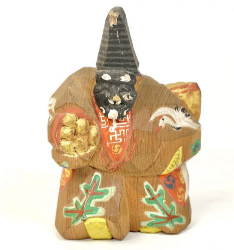 Historical Nara Ittobori Noh doll Wood carving doll Height 9cm There is discoloration over time, but there is an old taste Estate sale MYK