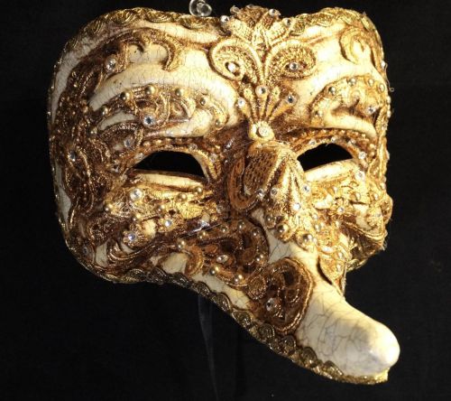 Authentic Italian Burano Venetian Mask Masquera Nasone Plague Doctor Half Type Mask/Wall Hanging Object Width 18cm Height 44cm MNK