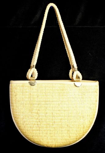 50% OFF Vintage Italian Handbag Semicircular Basket Bag Width 31 cm! It is a wonderful gem with a resort feeling! Estate Sale ISM