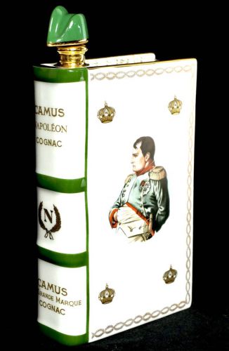 SOLD OUT! VINTAGE FRANCE Limoges Kiln Camus Cognac Napoleon Book Opened but as a nice bottle with a picture KYA