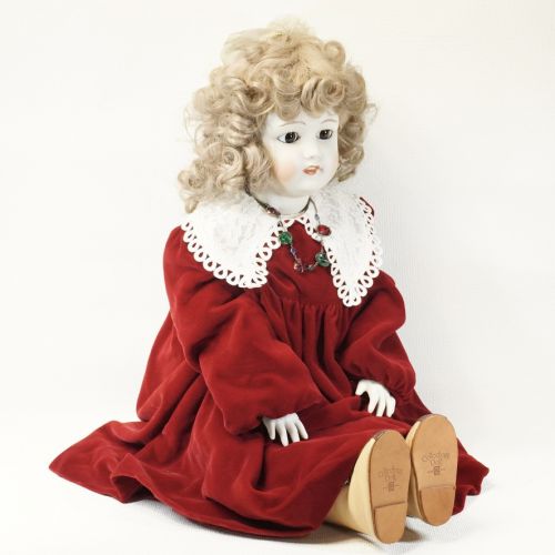 Showa Vintage Bisque Doll Western Doll Collectors Doll Bebedor Paper Weight Eye Height 77cm ATN