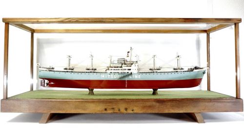 MITSUI LINE MOL Mitsui Koyo Yamamaru Ship Model Mitsui Ship Co., Ltd. Tanker Object With Case Width 94 cm Height 41.5 cm Cargo ship launched in 1959 An elaborate gem! TK