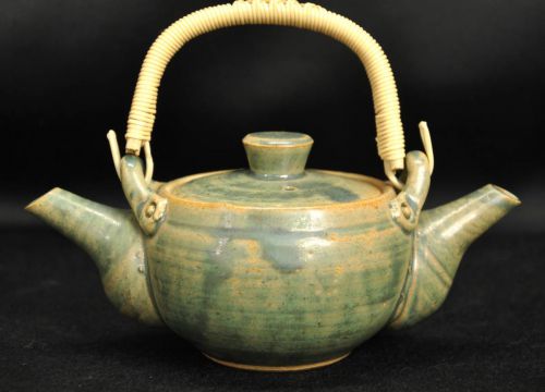 Sold out! Kasama ware two-cup teapot Kasama clan official kiln Shiho kiln Fifth generation Yoshiemon Fukuda Misaku Estate sale from collector's collection! IKT