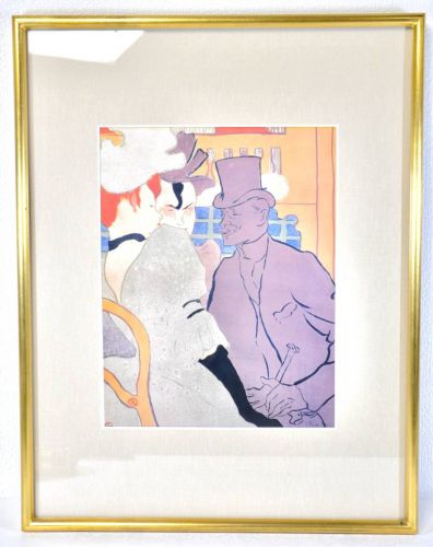 売り切り! トゥールーズ・ロートレック 1892年「ムーラン・ルージュの英国紳士」フランス画家 4号 額装オフセットプリント IJS