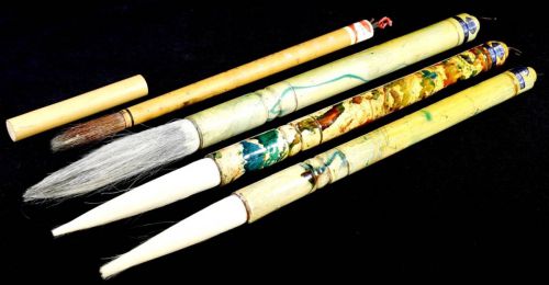 Sold out! Chinese antiques Chinese antiques Calligraphy utensils Chinese brushes Shanghai brushes Tang brushes Dry brushes Set of 4 including unused dead stock Estate sale NMN