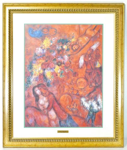 30%OFF!　マルク・シャガール 「赤いサーカスの花束」 1956～1960年　額装品　オフセットプリント 70cm×83cm　12号サイズ　IJS