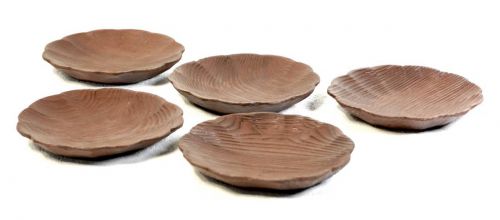 売り切り　昭和ビンテージ　本木製小皿　 5客揃え　銘々皿　直径9㎝　 枯れた味わい、木目が美しい！ エステートセール HKT