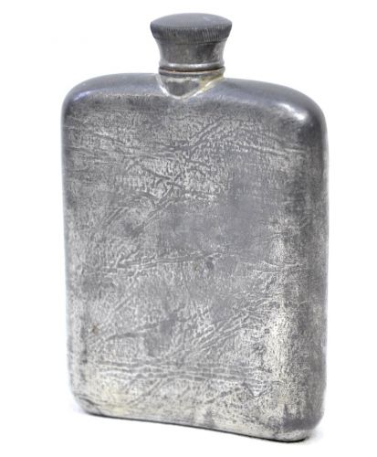 SOLD OUT! Vintage Malaysia Selangor Scattle Pewter Hip Flask Alcohol Bottle 9cm W X 12.5cm H YSO