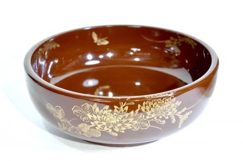 Sold out! Jidaimono Meiji period Laquer ware Kikuchobun Shinkin Large bowl / Medium bowl assortment 2 Customers are excellent masterpieces Large bowl Diameter 27cm X Height 10cm Medium bowl Diameter 24cm X Height 9cm ①YY