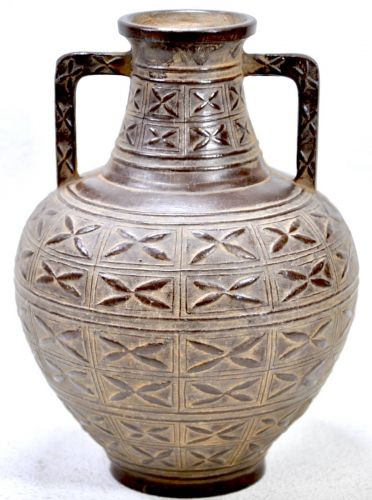 50% OFF! Showa Vintage Takaoka Copperware Bronze Binaural Vase Flower Vase Width 14cm X Height 19cm Flower Base Estate Sale! OB
