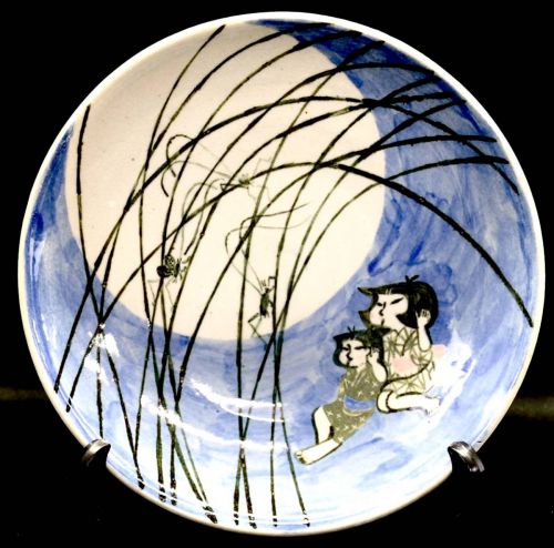 50% OFF! Rurubu Kobo Works Tsukimi Large Plate Confectionery Plate Decorative Plate A group of works with a wide variety of styles and wonderful sensibilities Estate Sale! HNK