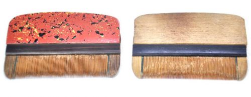 Sold out! Japanese antique! Periodic Taisho-early Showa period Comb comb 2 points assortment Carded teeth Fine teeth Both teeth Width 9cm X Height 7cm Estate sale! KKK