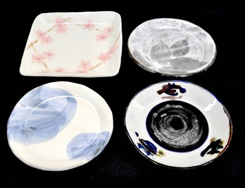 50% OFF! Rurubu Kobo Works Assortment of 4 small plates with a wide variety of styles and brilliant sensibilities Estate Sale! HNK