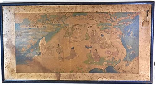Sold out! Jidaimono painting Japanese painting Width 88cm Painted from the end of the Edo period to the Meiji era Rare Japanese antiques! SHT