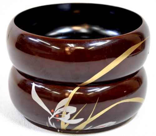 Sold out! Jidaimono Meiji period Anti-confectionery bowl Confectionery container * There are some correction marks, but there is plenty of taste Japanese antiques Width 15cm X Height 6cm SJO