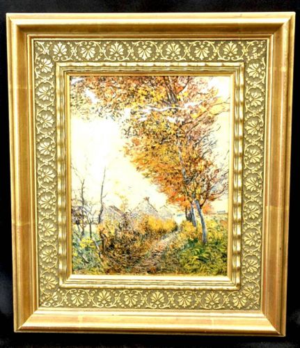 30% OFF! Impressionist Alfred Sisley (1837 French-born English painter) Copy painting Glass painting Width 32cm X Height 38cm Estate sale MMC