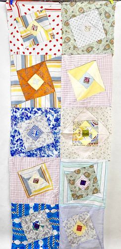 50% OFF! Handmade patchwork fabric 60cmx146cm Remake DIY material Estate sale! HNK