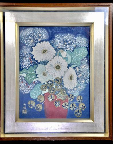 50% OFF! Japanese painting Yanagizuru panel painting No. 6 size A gem with beautiful blooming gorgeous flowers Framed item Width 49cm X Height 58cm Estate sale ① ST