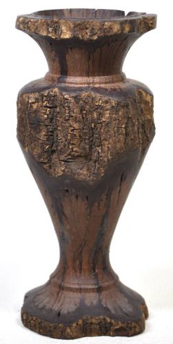 50% OFF! Showa Vintage Wood Carving Flower Vase Taste Interior Item Width 8cm X Height 18cm Vase Vase Single Flower Insert Estate Sale! MYK