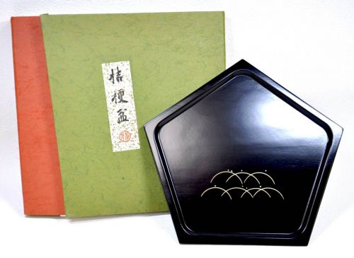 50% OFF! Showa Vintage Motoki Lacquering Art Kyo Lacquering Elephant Kikyo Bon Kakubon Width 23cm With original box Estate sale! NKS