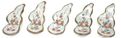 Sold out! Chopstick rest "Gourd-shaped" 5-piece set Aka-e Cute colors and shapes add glamor to your dining table Estate Sale! SMS