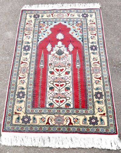 30% OFF! Turkish hand-woven carpet Kayseri Zarocharaku 88x140 16 knot cm Plant dyed wool cypress design floral border HNK